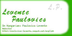 levente paulovics business card